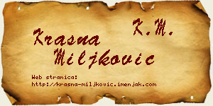 Krasna Miljković vizit kartica